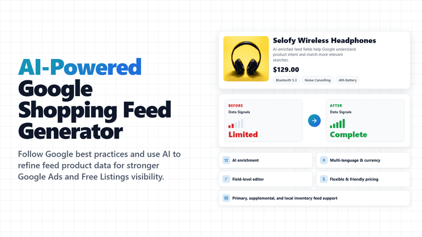 AI-POWERED Google Shopping GMC Feed Generator Shopify App