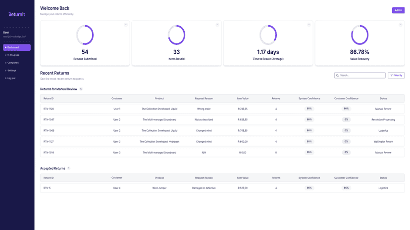 Returnit Dashboard