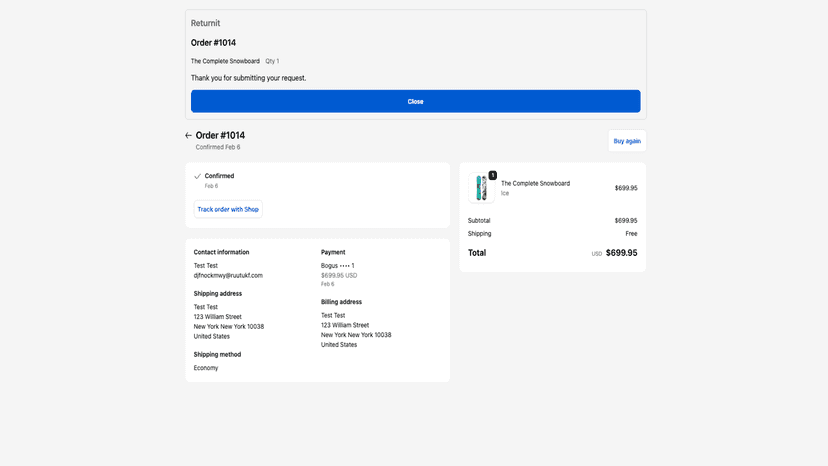 Return Finalised On Store