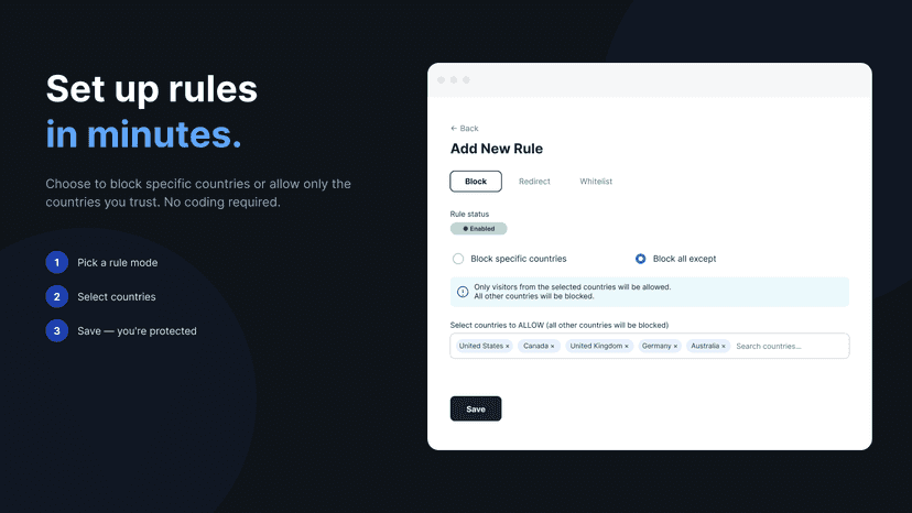 Antifraud - Add Rule screen