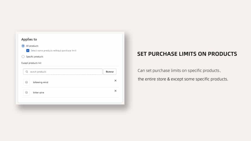 Apply to products