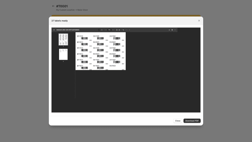 Print-ready Avery sheet of EAN-13 barcode labels