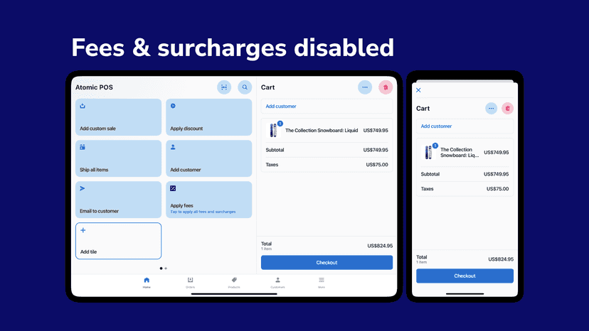 Fees & surcharges disabled