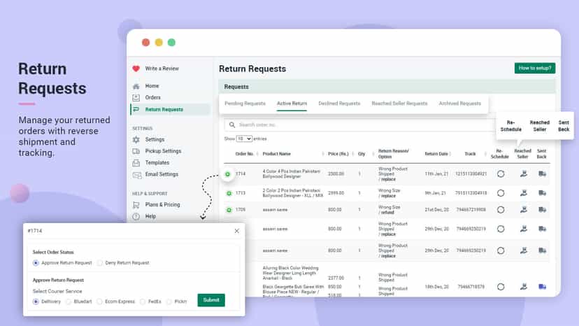 return request module with all required features