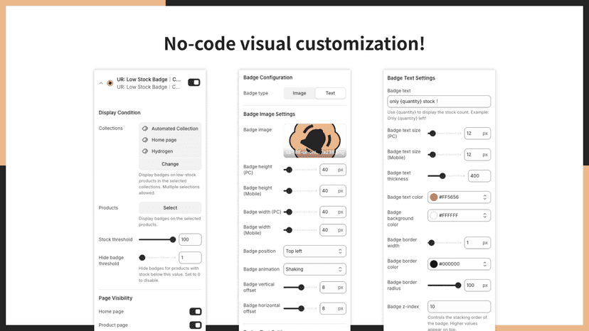 No-code visual customization!