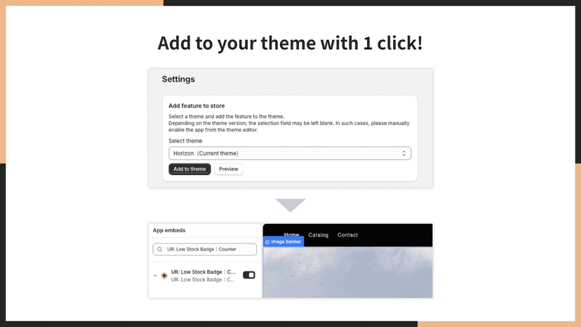 Add to your theme with 1 click!