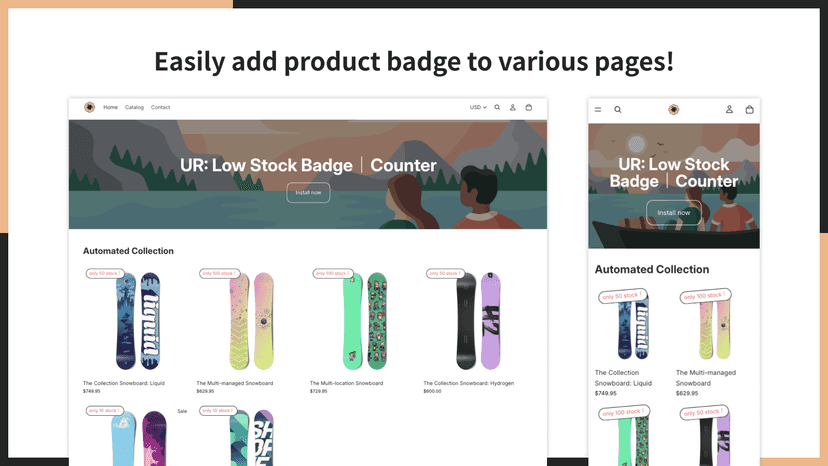 Easily add product badge to various pages!