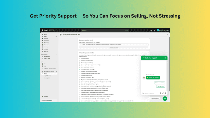 AI POWERED SEO BULK EDIT ALT IMAGE TEXT - CUSTOMER SUPPORT