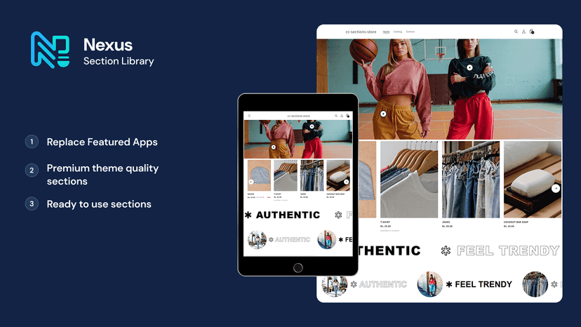 Replace featured apps, theme sections