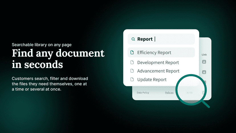 Shopify document library displayed in table
