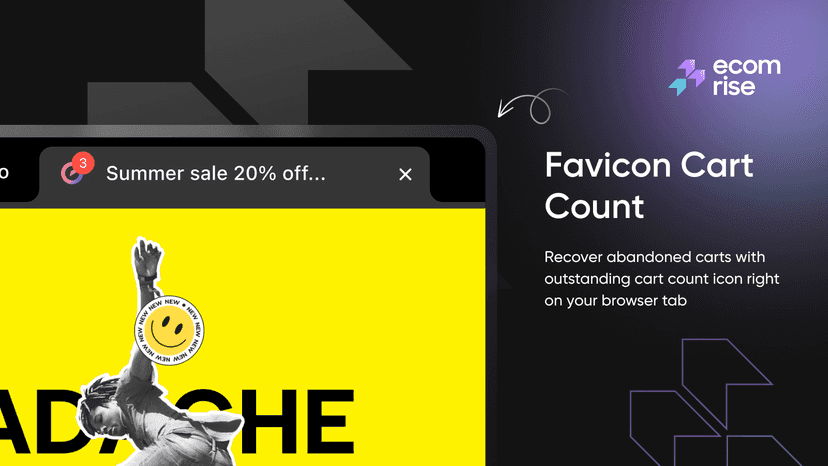 Favicon Cart Count to recover abandoned carts