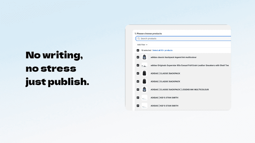 No writing, no stress just publish.