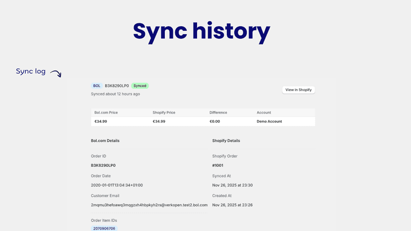 sync history