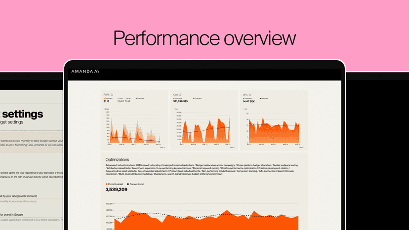 Showing an overview of performance results in the Amanda AI app