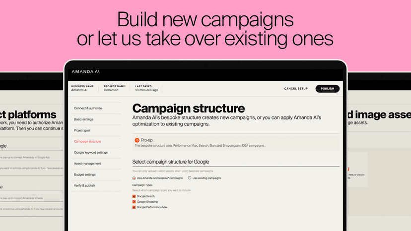 How to build campaigns or take over existing setup in Amanda AI