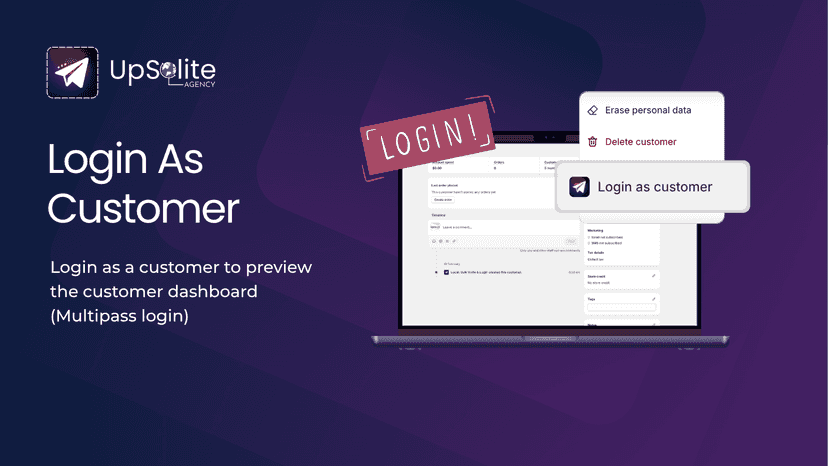 Login as a customer (Impersonate) to preview customer account.