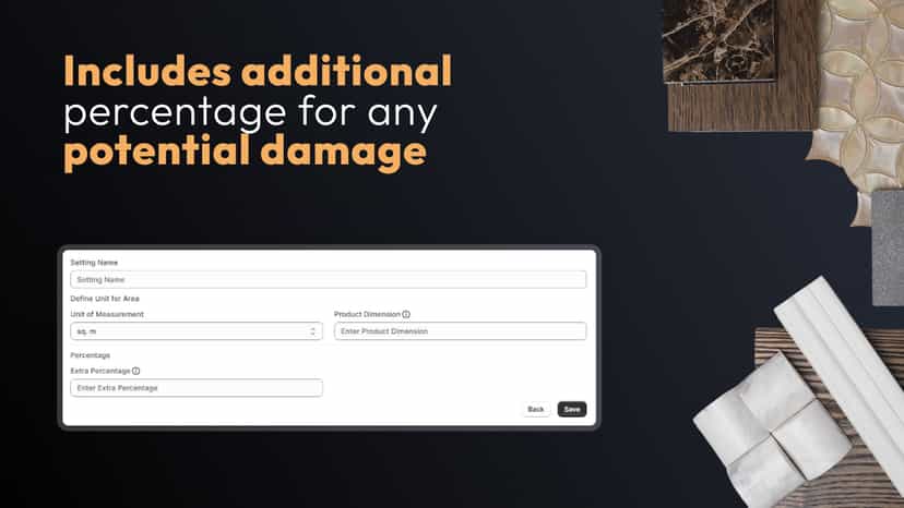 Set overage percentage for damage or replacement reserves.