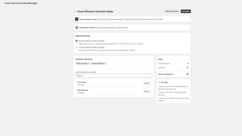 Smart Discount Exclusion Rules