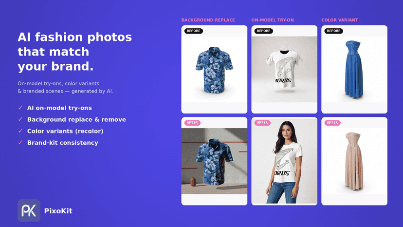 Before and After PixoKit Generation Comparison Images
