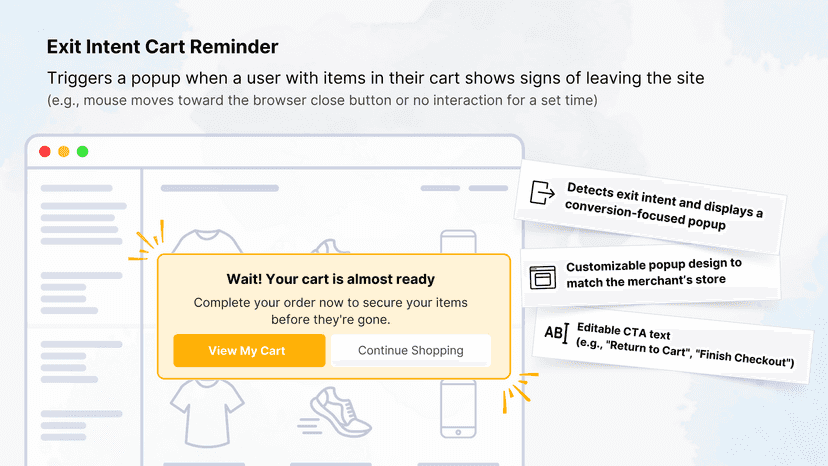 Exit Intent Cart Reminder