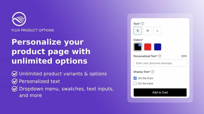Personalize your product page with many product option types