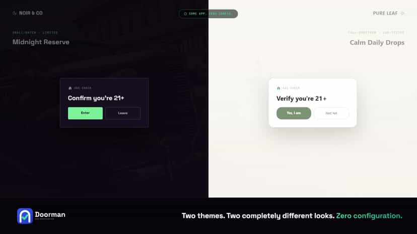 Doorman - Two themes.Two completely different looks. Zero config