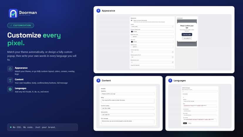 Doorman - Live Preview. Multi Language. Dynamic Content