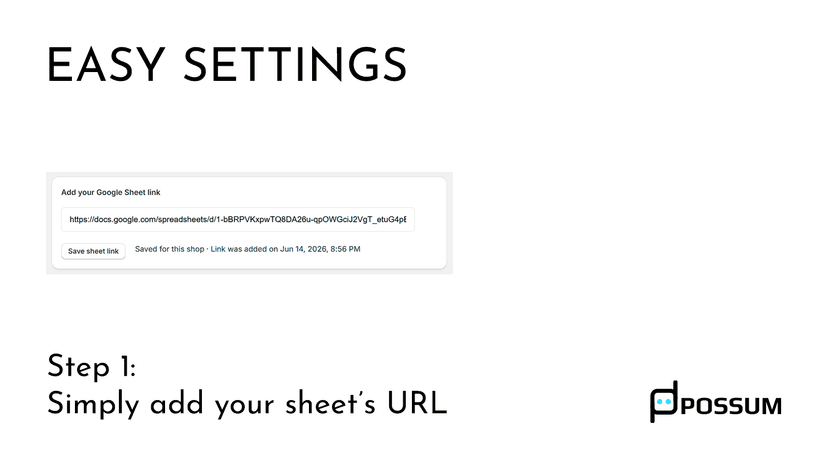 Add your Google Sheet URL to connect and start syncing