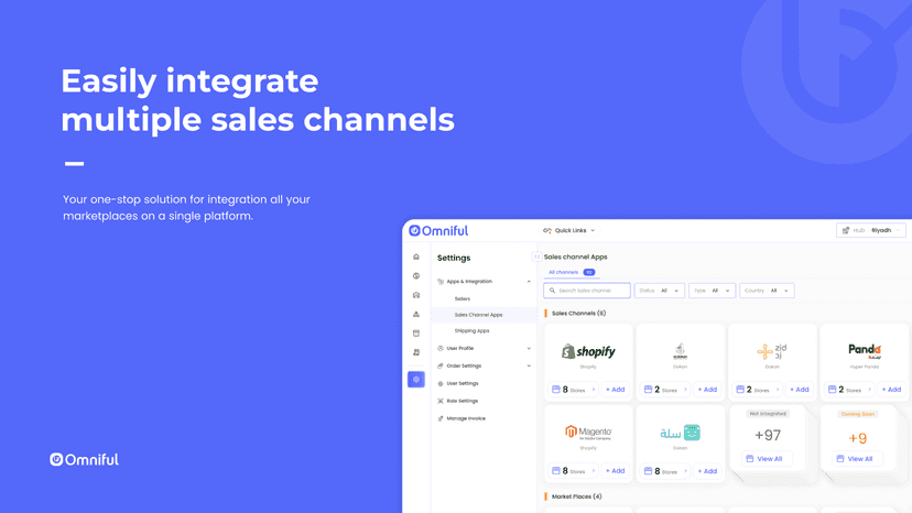 Easily integrate multiple sales channels