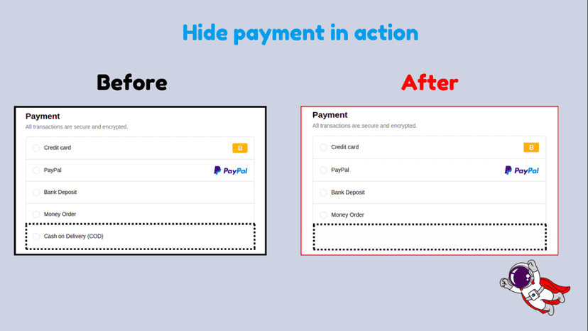 Hide Payment