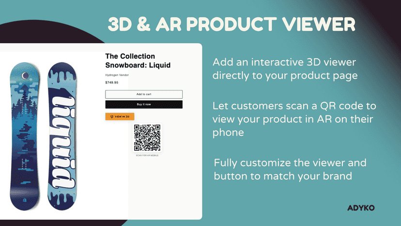 3D & AR Product Viewer for your product page