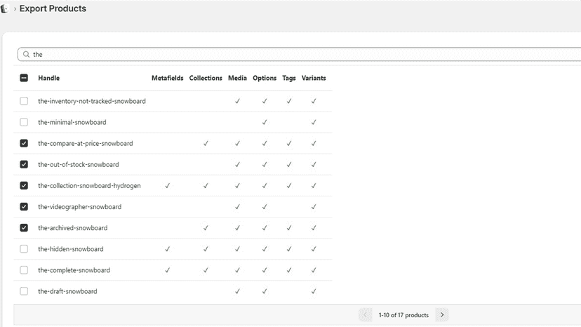 export page