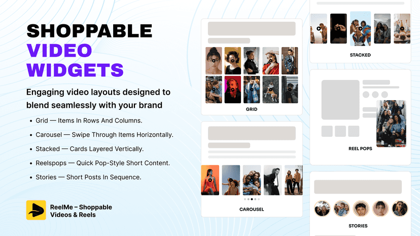 Story, Carousal, Grid, Stack & Video popup widgets
