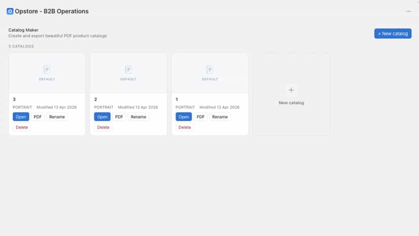 Catalog maker with 3 PDF product catalogs ready to export