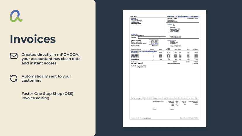 Create Shopify invoices in mPOHODA