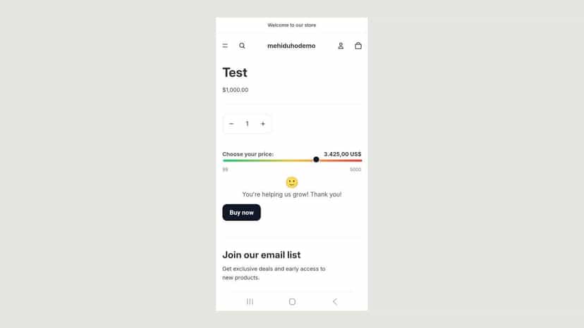 Pay what you want mobile