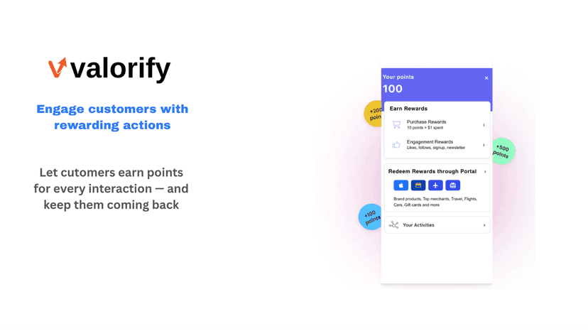 Valorify - Engage Customers with rewarding actions