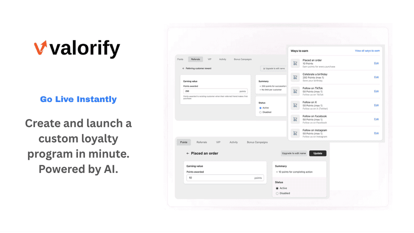 Valorify - Go Live Instantly