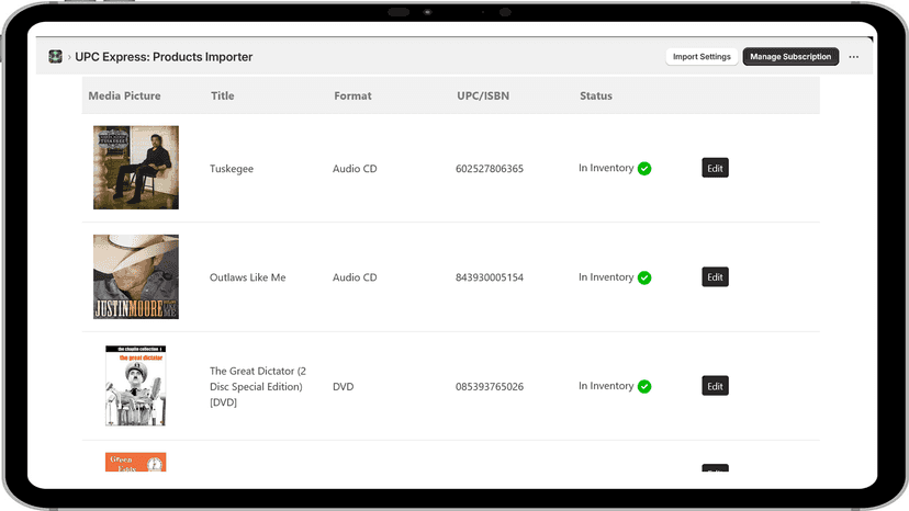 View and edit your product that was uploaded in your store