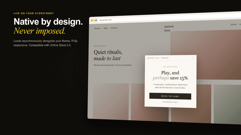 Native widget design that blends with any storefront