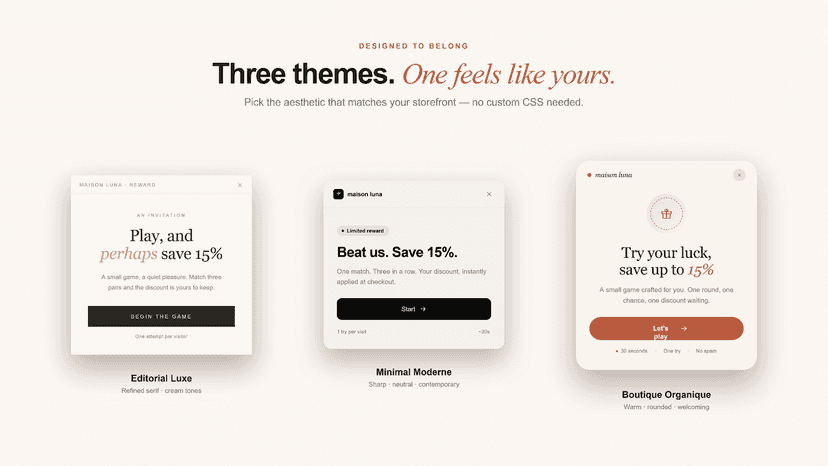 Three designer themes to match any brand style