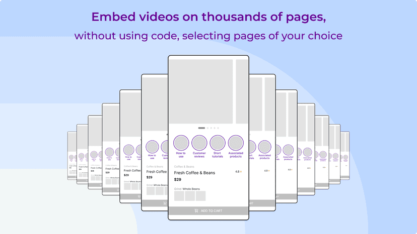 Bulk-embed videos on thousands of product pages