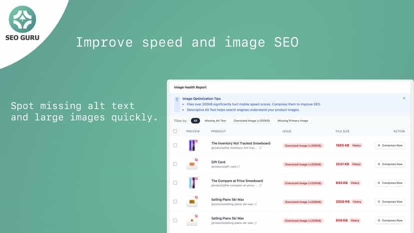 Improve speed and image SEO