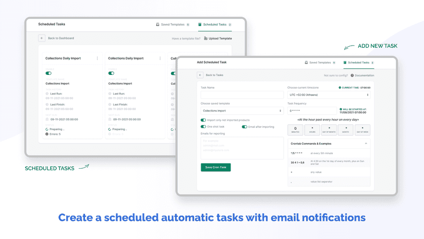 Create a scheduled automatic tasks with email notifications