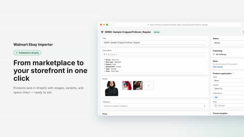 From marketplace to your storefront in one click