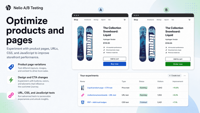 Optimize products and pages
