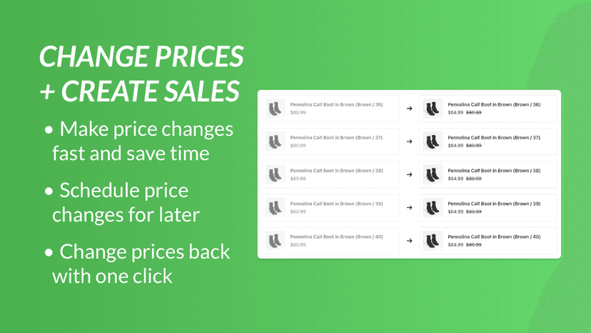 Change prices and create sales