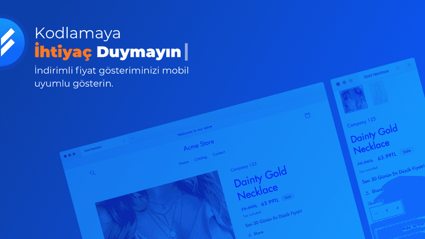 İndirimli Fiyat Gösterimi mobil uyumludur.