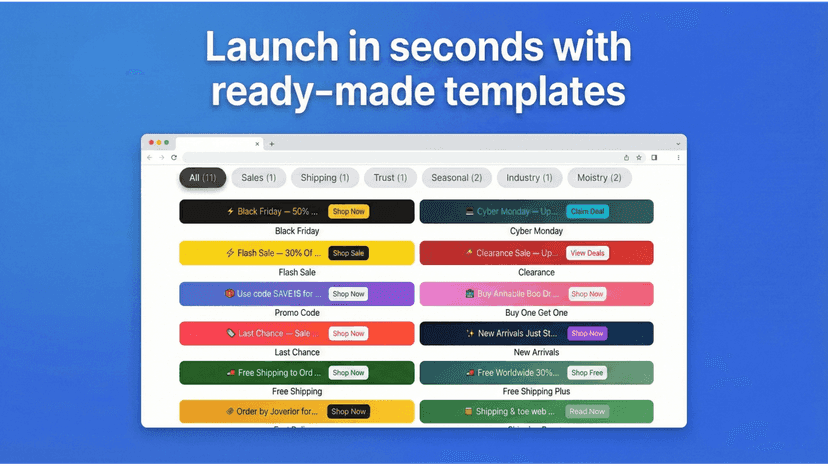 Ready-made templates screenshot