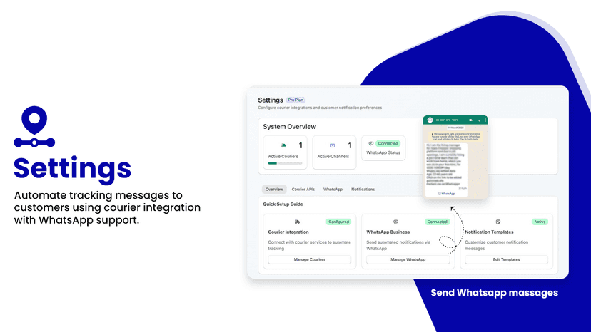 Integrate With Whatsapp & Couriers - Track My Order